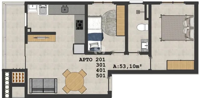 Planta baixa de um apartamento em Lajeado, Brasil.