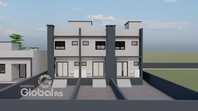 Fachada de uma residência moderna em Lajeado, Brasil.