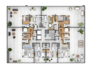 Planta baixa de um imóvel residencial em Lajeado, Brasil.