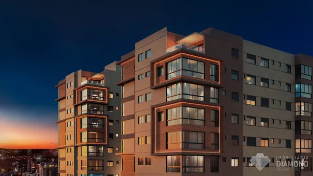 Fachada de um edifício residencial moderno em Lajeado, Brasil.