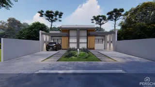 Fachada moderna de uma casa residencial em Lajeado, Brasil, com paisagismo frontal.