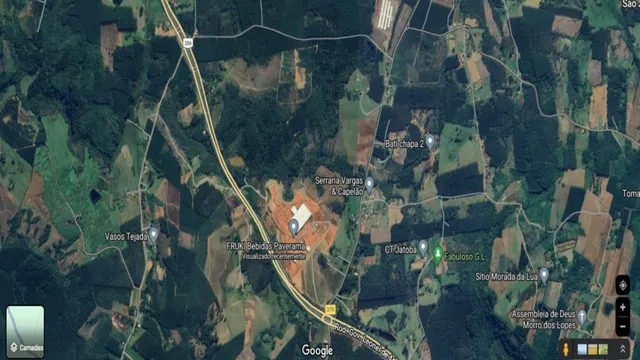 Vista aérea de uma área rural em Lajeado, Brasil.