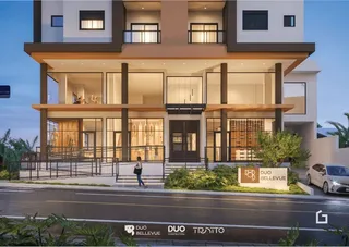 Fachada moderna de um edifício residencial em Lajeado, Brasil.