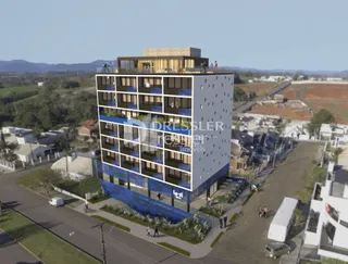 Fachada de um prédio residencial em Lajeado, Brasil.