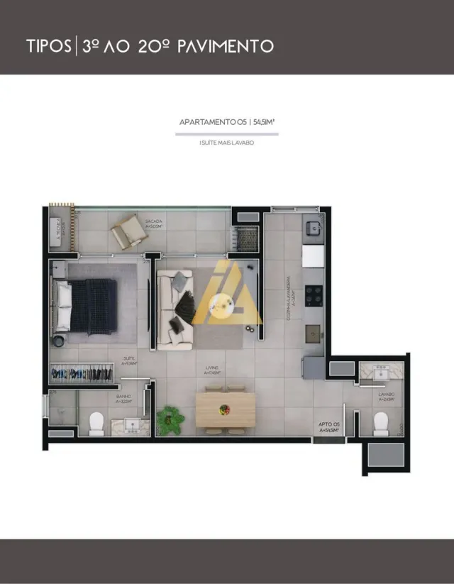 Apartamento com 1 dormitório, foto 2
