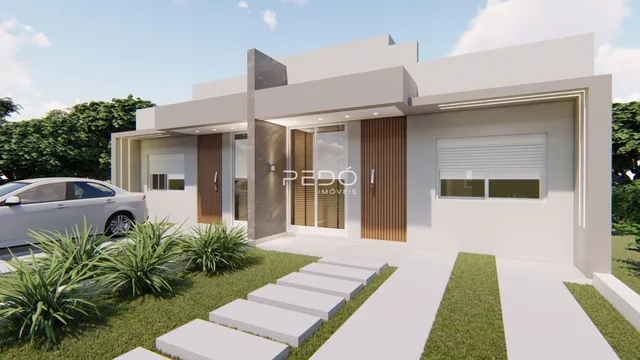 Fachada moderna de uma residência em Lajeado, Brasil.