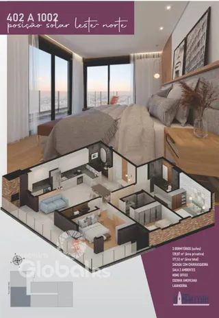 Planta baixa de uma residência mostrando a disposição dos cômodos em Lajeado.