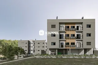 Fachada de um prédio residencial moderno em Lajeado, Brasil.