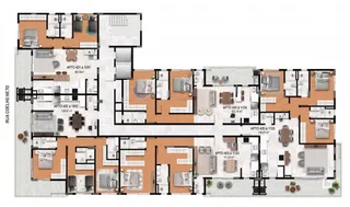 Planta baixa de apartamentos em Lajeado, Brasil.