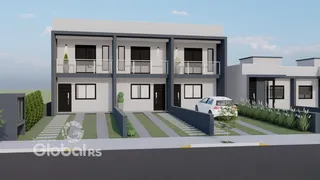 A fachada de uma casa moderna em Lajeado, Brasil.