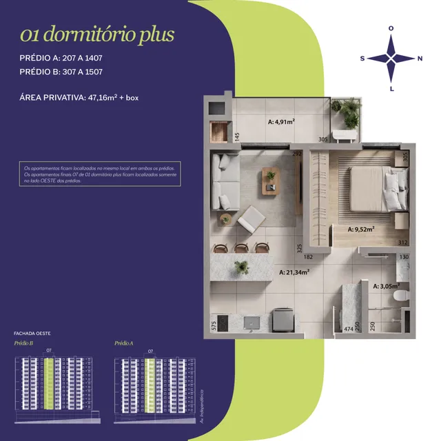 Apartamento com 1 dormitório, foto 3