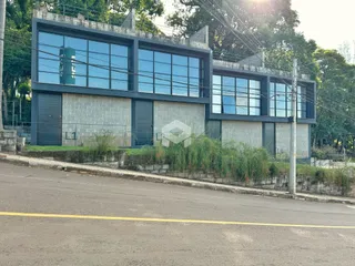 Fachada de uma residência moderna em Lajeado, Brasil.