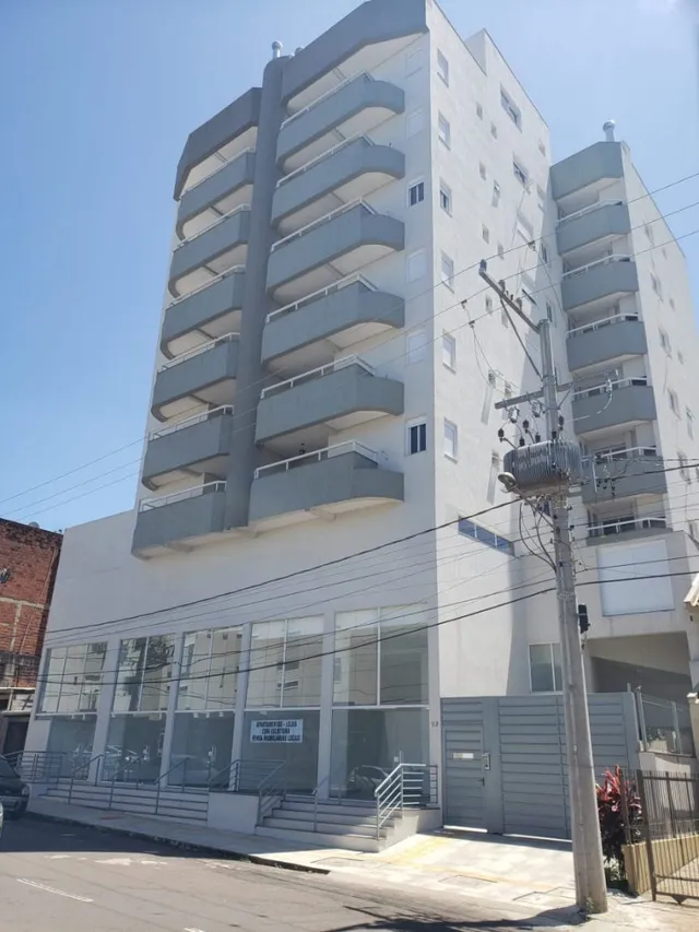 Fachada de um prédio de apartamentos moderno em Lajeado, Brasil.