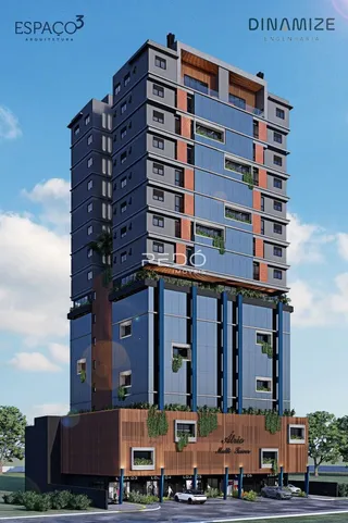 Fachada moderna de um edifício residencial em Lajeado, Brasil.
