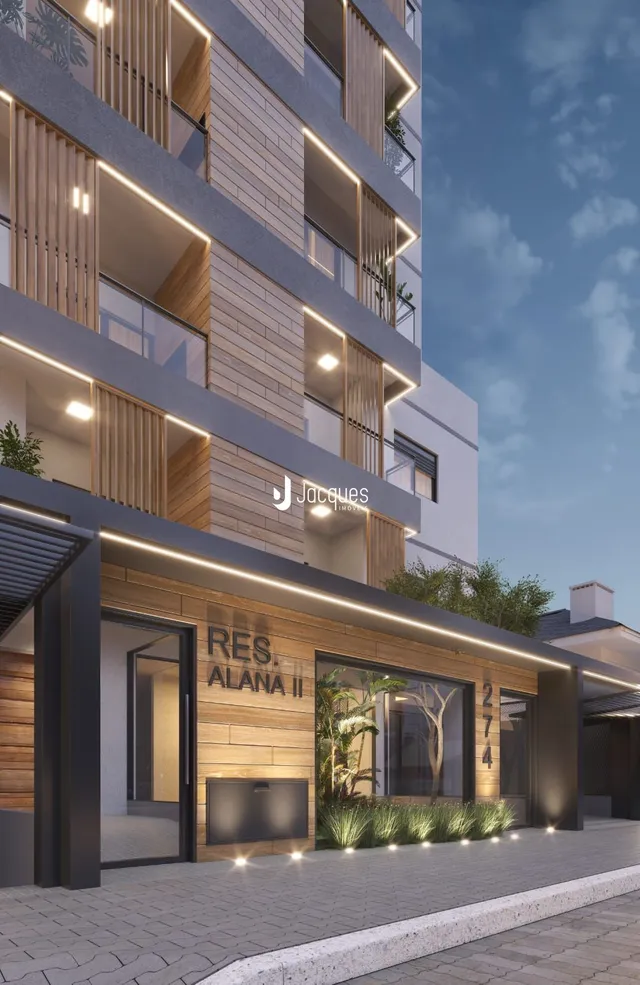 Fachada moderna de um edifício residencial em Lajeado, Brasil.