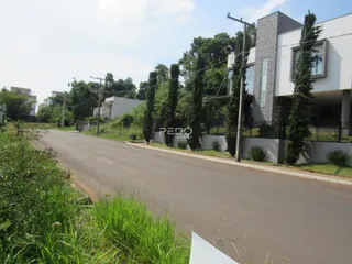 Vista da rua com casas e vegetação em Lajeado, Brasil.