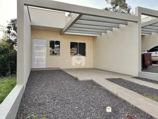 Fachada de uma casa moderna em Lajeado, Brasil.