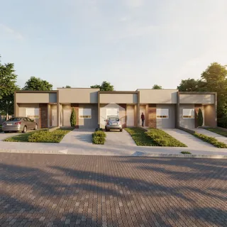 Fachada de casas residenciais em Lajeado.