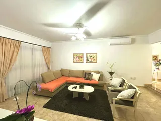 Sala de estar com sofá e decoração de sala.
