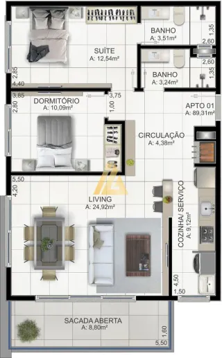 Apartamento com 2 dormitórios, foto 5