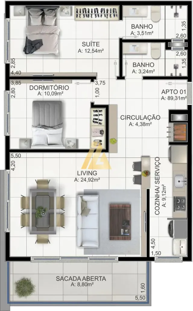 Apartamento com 2 dormitórios, foto 5