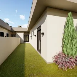Foto da fachada de uma residência em Lajeado, Brasil, mostrando o exterior e o jardim.