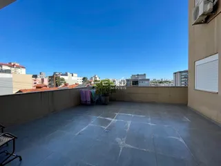Vista da varanda externa de uma propriedade em Lajeado.