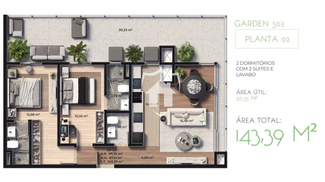 Apartamento com 2 dormitórios, foto 3