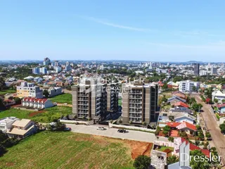 Vista aérea de uma área residencial em Lajeado, Brasil.