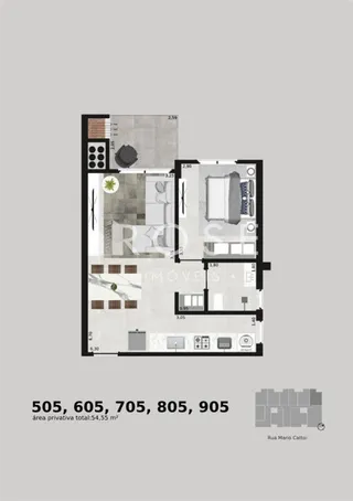Apartamento com 1 dormitório, foto 2