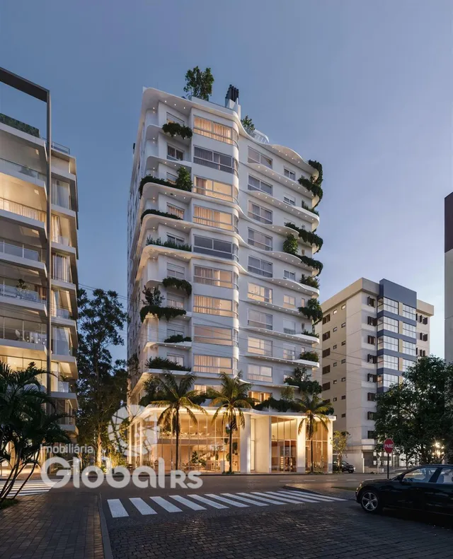 Fachada de um edifício residencial moderno em Lajeado, Brasil.