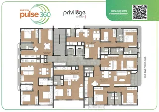 Planta baixa de apartamentos no empreendimento Pulse 360 Privilégio.