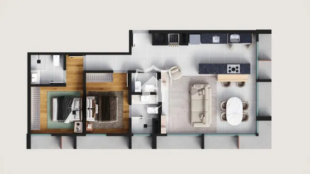 Apartamento com 2 dormitórios, foto 3