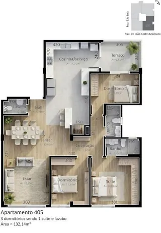 Apartamento com 3 dormitórios, foto 7