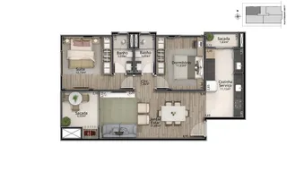Apartamento com 2 dormitórios, foto 3