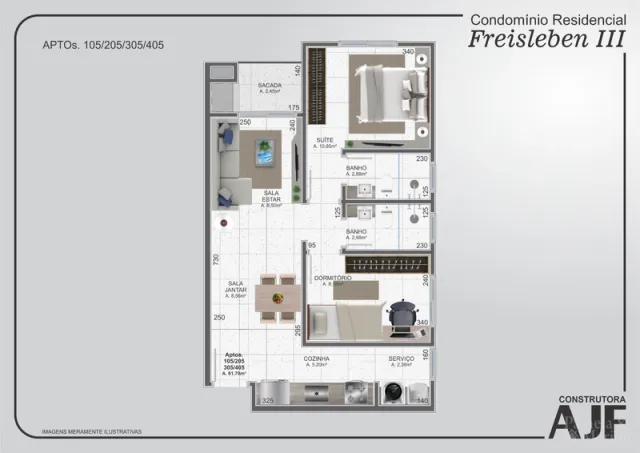 Apartamento com 2 dormitórios, foto 3