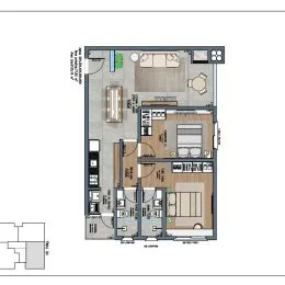 Planta baixa de um imóvel residencial em Lajeado, mostrando a distribuição dos cômodos.