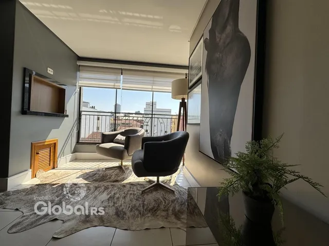 Sala de estar com vista para a cidade em Lajeado.