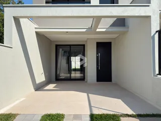 Fachada moderna de uma residência em Lajeado, Brasil.