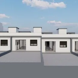 Foto da fachada externa de uma residência em Lajeado, Brasil.