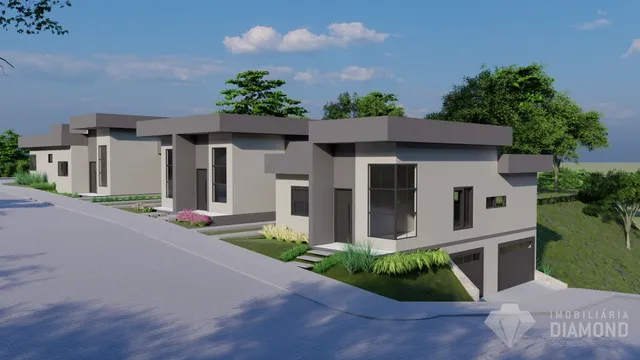 Fachada de uma residência moderna em Lajeado, Brasil.