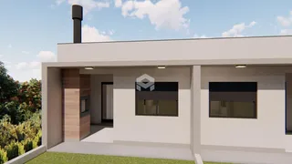 Fachada de uma casa moderna em Lajeado, Brasil.
