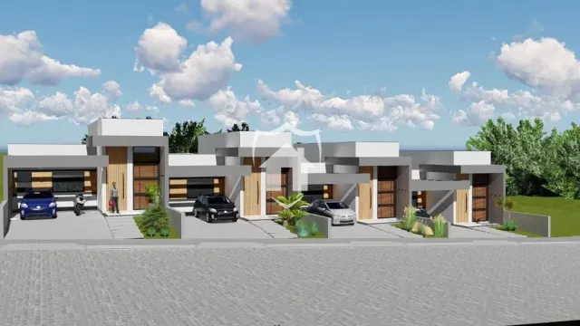 Fachada moderna de uma residência em Lajeado, Brasil.