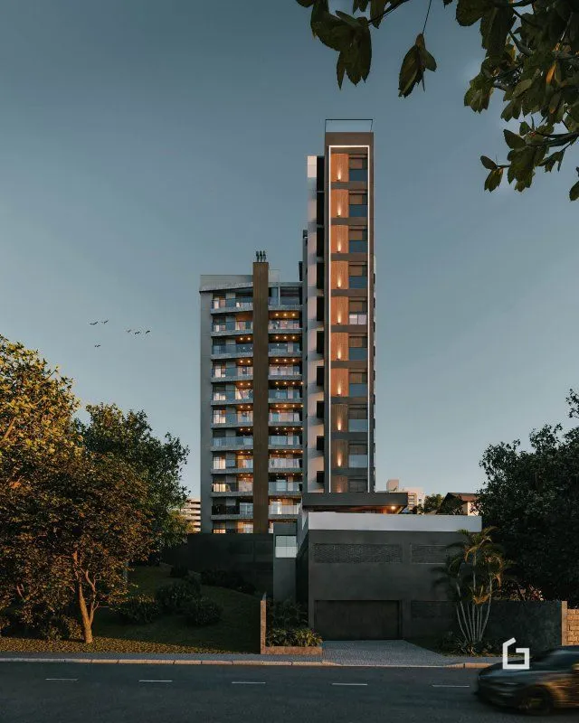Fachada moderna de um edifício residencial em Lajeado, Brasil.