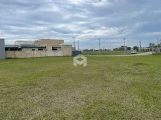 Campo gramado com uma parede de concreto ao fundo.