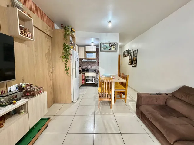 A sala de estar e jantar de uma residência em Lajeado, Brasil.