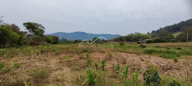 Paisagem de campo seco com vegetação rasteira no fundo sob um céu nublado.