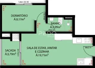 Planta baixa de um imóvel residencial mostrando os cômodos internos.