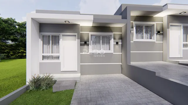 Fachada moderna de uma residência em Lajeado, Brasil.