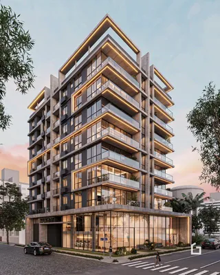 Fachada moderna de um edifício residencial em Lajeado.